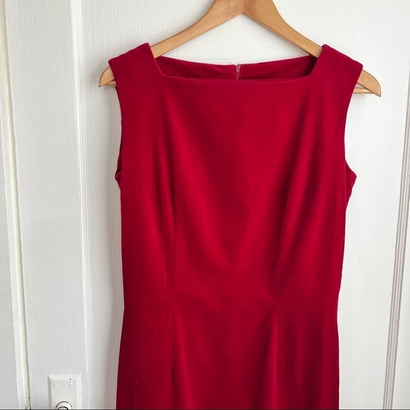 Eddy George Vintage Red Velvet Sheath Dress - Picture 15 of 16